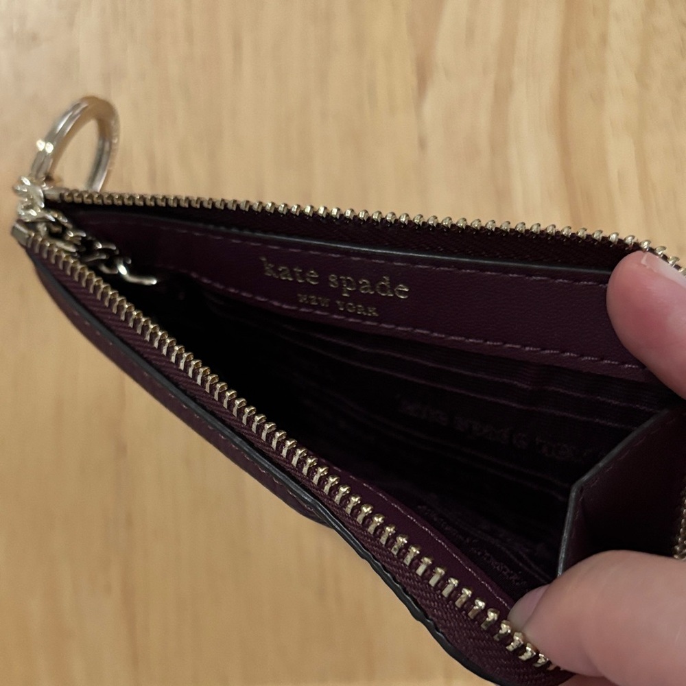 Kate Spade Leather Zip Card Case with Keyring - Picture 4 of 4